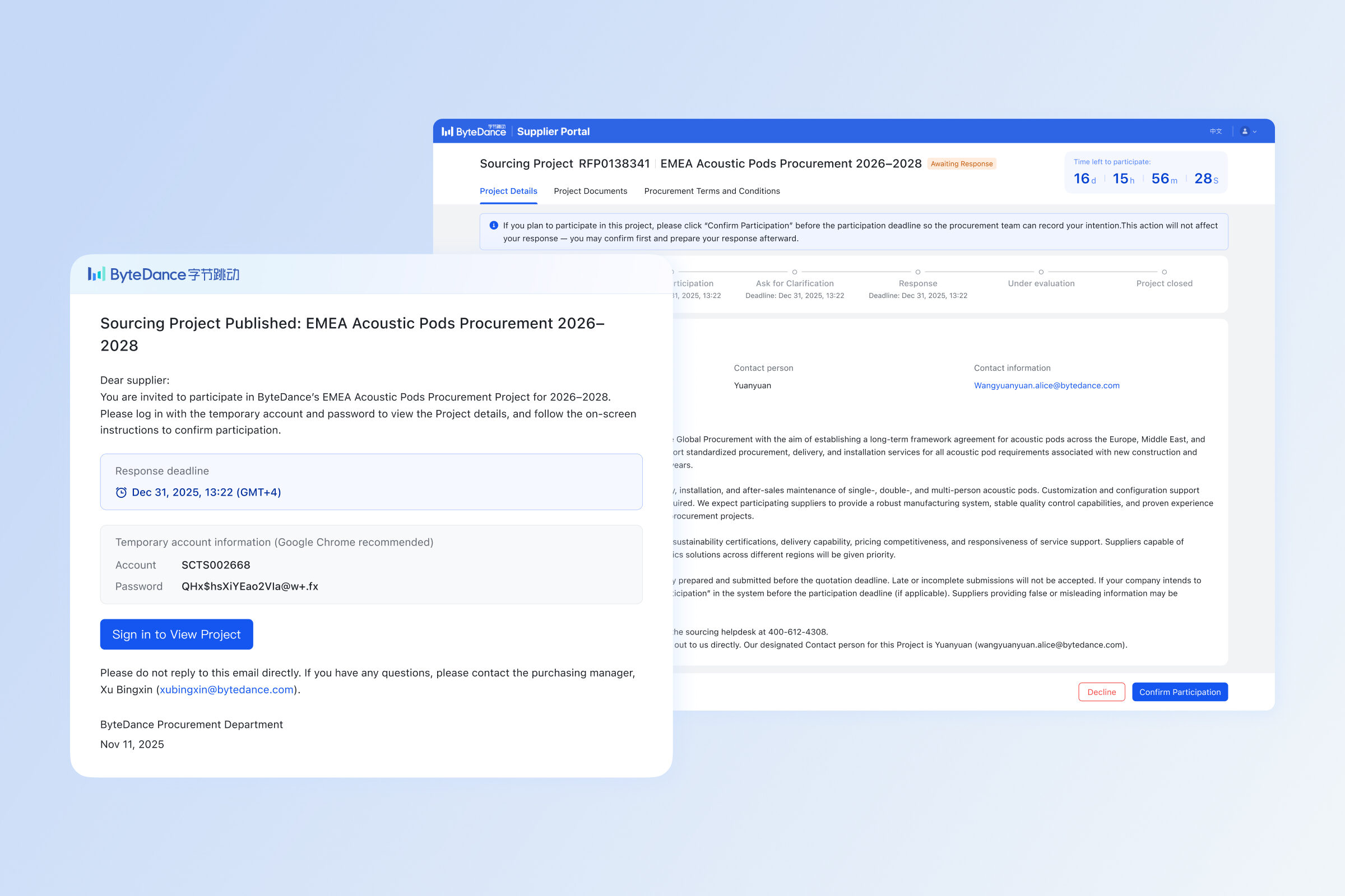 Supplier Portal Sourcing Experience Optimization
