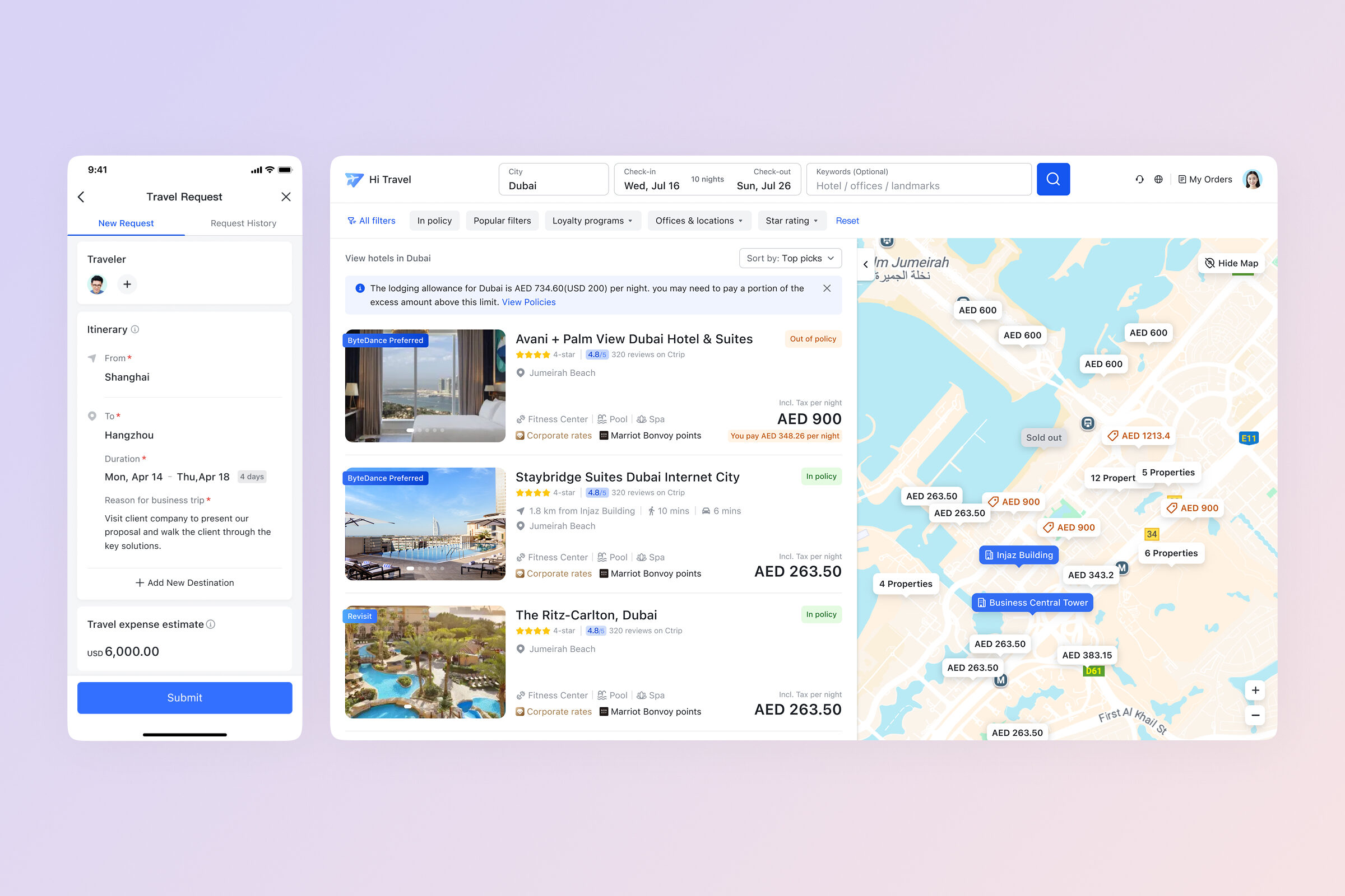 Business Travel Initiatives Across Mobile & Web